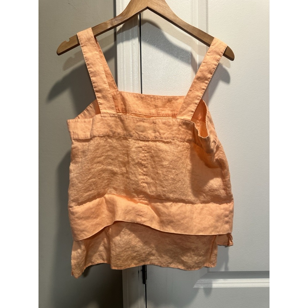 DKNY Orange Tank 100% Linen Small - Picture 4 of 4